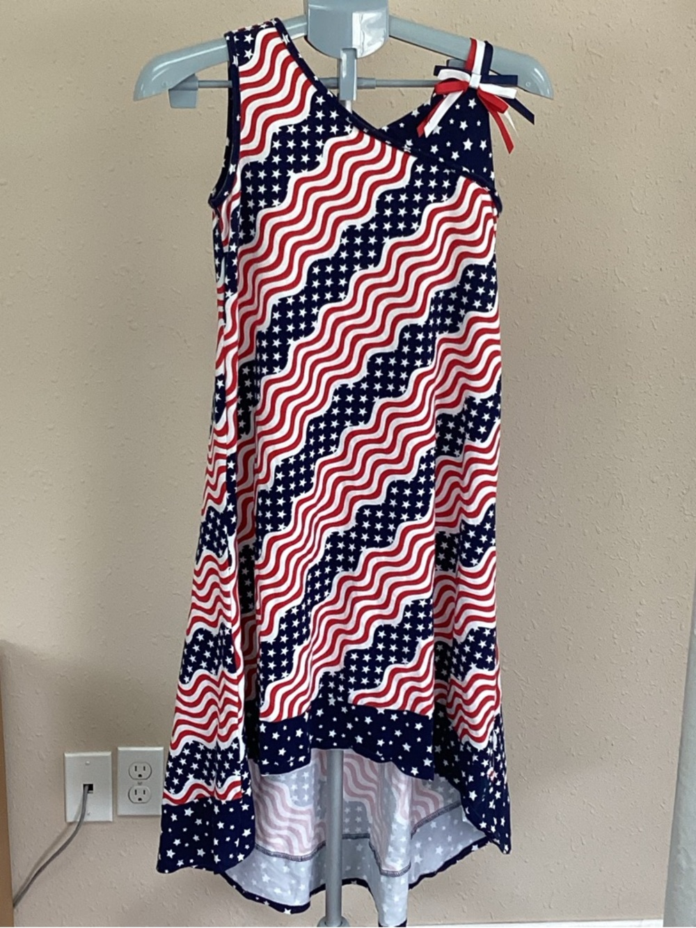 Bonnie Jean Red Navy White Stars & Stripes Dress